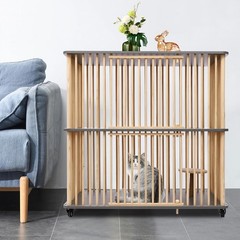 Cat House, Wooden Large Cat Villa, Cat Cage 112*56*108cm/44.1*22*42.5in