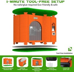 4-Season Thermo Pet House Warm Cool Quiet for Dogs Cats Up to 15lbs Orange