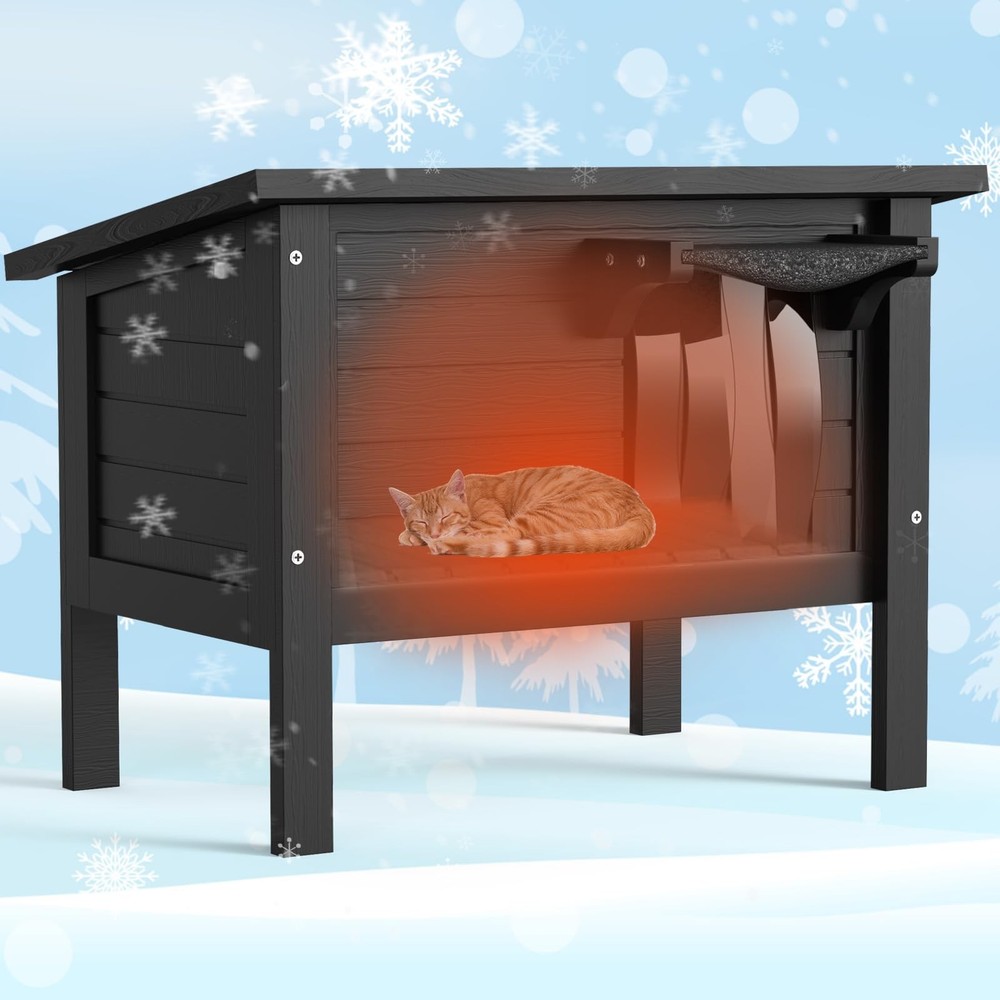 Weatherproof Outdoor Cat House, Feral Cat Shelter, 100% Insulated Foam, Solid…