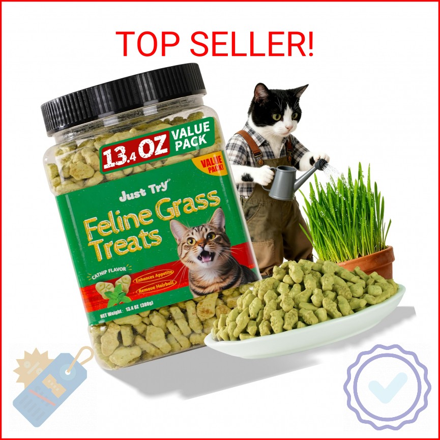 Just Try Cat Treats for Indoor Cats Hairball Control Natural Salmon Healthy Cat