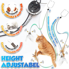 Retractable Cat Feather Toys 7PCS Refills with Bell, Interactive Doorway Hanging