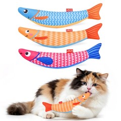 LIFLIX 3PCS Catnip Toys for Cats, 10.04×2.56×1.77 inches, Blue&Orange&Pink