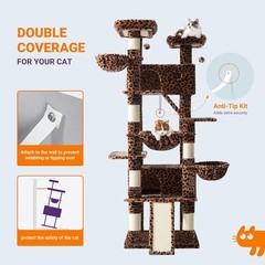 81 Inches Tall Cat Tree/Scratching Post/Wide Base/Leopard Print