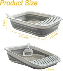 Low Entry Kitten Litter Box Collapsible Shallow Litter Box Senior Cats