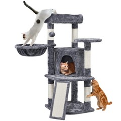 42in Cat Tree Tower for Indoor Cats, Kitten House w/Large Perch&Scratching Posts