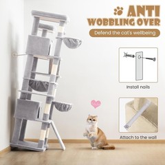 81-Inch Multi-Level Cat Tree with Cozy Condos & Durable Scratching Posts