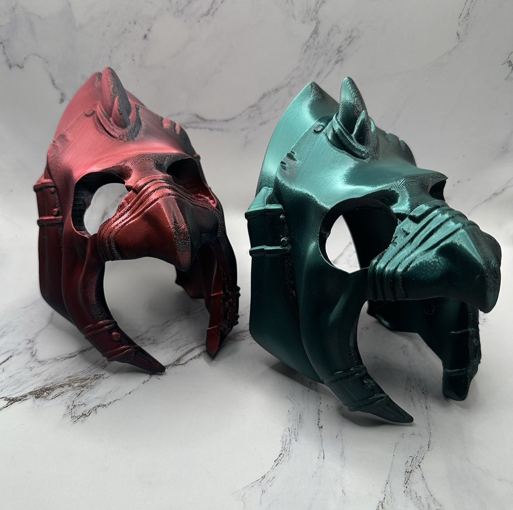 Battle Cat & Panthor Cat Helmet Set – 2 Pack Red & Green Cat Cosplay Helmets