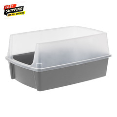 IRIS, XXL Open-Top Cat Litter Box with High Sides, Easy to Clean, Gray ✌️👍