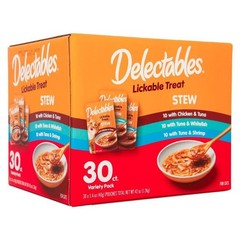 Hartz Delectables Stew Lickable Wet Cat Treats Variety Pack, 30 Count