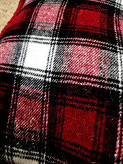 Plush Red/Black Plaid Bone-Shape Soft-Sided Pet/Dog Pillow/Cushion;20″Reversible