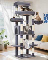 71 Inches Cat Tree for Large Cats 20Lbs+, 3 Giant Perches, Multi-Level Cat Tree