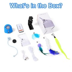 Cat Toys Interactive for Indoor Cats, Rechargeable Toy Hanging Standard, Blue