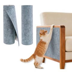 2 Pcs Light Grey Cat Scratch Mat, 78.7″x15.8″ Self-Adhesive Cat Carpet, Trimm…