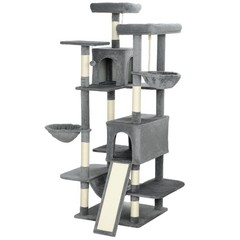 PawHut 69″ Cat Tower with 2 Condos, Large Cat Tree for Multiple Cats
