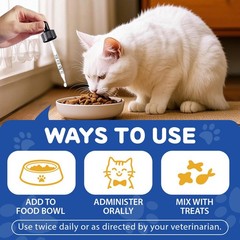 Taurine Supplement for Cats Liquid Drops – Supports Heart, Blue & White