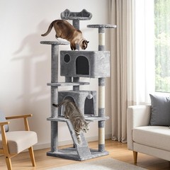 70in Multi-Level Cat Tree Tall Cat Tower Cat Furniture,Cats Activity Center,Gray