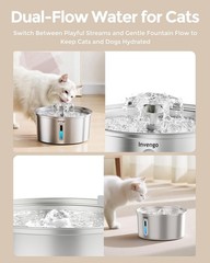 Cat Water Fountain Stainless Steel 3.2L/108oz, Invengo Automatic Pet Fountain…