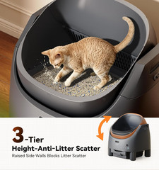 Automatic Litter Box Self Cleaning, Open-Top Smart Cat Litter Box with App Cont
