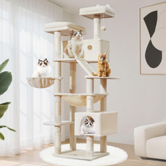 Cat Tree 71-Inch, Cat Tower for Indoor Cats Large Adult, Multi-Level Large Cat C