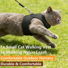 Cat Dog Pet Harness with Leash Adjustable Control Soft Mesh Reflective S M L XL