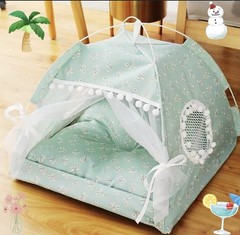 New cute Cat dog Tent Bed Indoor Pet House Portable Cat Cave With Cushion