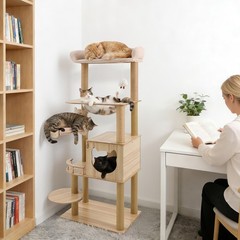 Multi-Level Large Cat Tree, Cat Tower with Multi-Layer Platforms for Indoor Cats