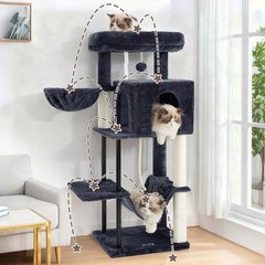 Durable Cat Tree Tower W/ Hanging Basket Sisal Rope & Cozy Condo Indoor Cats New