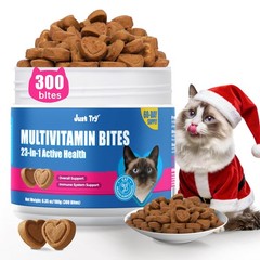 Just Try 23-in-1 Cat Vitamins Treats Taurine L-Lysine Omega-3 Biotin 300ct