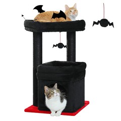 PAWZ Road Cat Tree Tower Floor to Ceiling Scratching Post Gothic Black Condo Toy