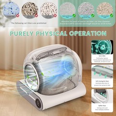 Self Cleaning Kitty Litter Box, Automatic Cat Litter Box for Cats, 65L+9L Robot