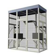 70″ H Outdoor Wooden Large Catio Cat House Enclosure w/ Waterproof Roof Platform