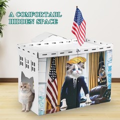 White Cardboard Cat Houses for Indoor Cats, Cat Scratcher House, Cat Play Hou…