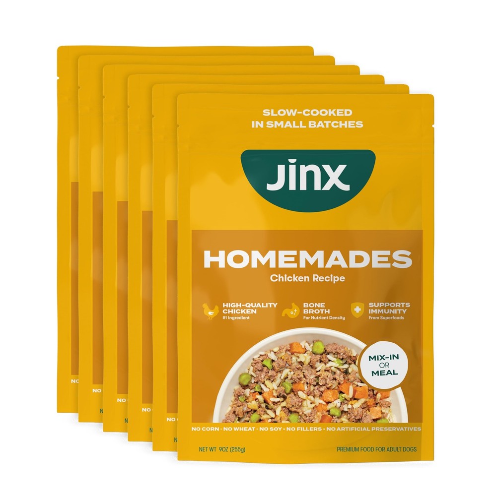 Jinx Chicken Dog Wet Food, Meal or Mix in Toppers for 9 Ounce (Pack of 6)