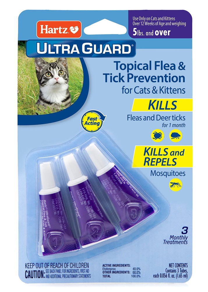 Hartz UltraGuard Topical Flea & Tick Cats and Kittens 5 lbs over, Cat