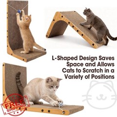 YesBes 2 Pack Cat Scratcher L Shape Board Ball Toy