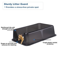 Extra Large Cat Litter Box Stainless Steel Large Litter Pan with Scoop & Litter
