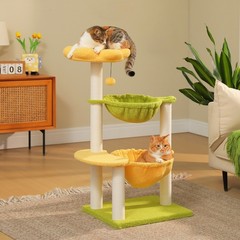 PAWZ Road Cat Tree Tower Scratching Post with 2 Condo Hammock and Flower Perch