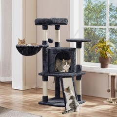 42in Cat Tree Tower for Indoor Cats, Kitten House w/Large Perch&Scratching Posts