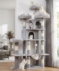 Heavy Duty Cat Tree for Indoor Cat, 71 Inch Large Cat Tower with Scratching Post