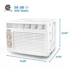 BLACK+DECKER Window Air Conditioner 5000 BTU, AC Window Unit Cools Up to 150 Squ