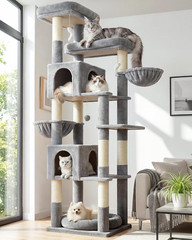 Heavy Duty Cat Tree, 81 Inch Extra Large Cat Tree for Indoor Cats Large Adult, S