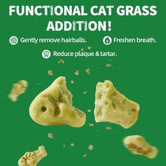 Just Try 13.4 OZ Cat Grass Treats Natural Salmon Flavor Healthy Cat Snacks Tr…