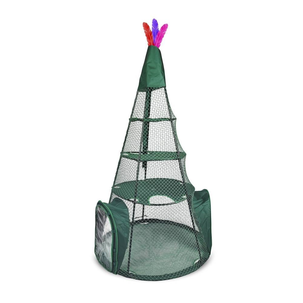 KITTYWALK LARGE OUTDOOR CAT TEEPEE TREE PET ENCLOSURE – 3 LEVEL PLAYPEN CRATE