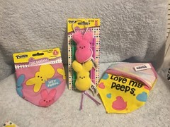 Peeps Easter Cat Stick Toys & 2 Bandanas Small Breeds 7″W X 5″ H See Description
