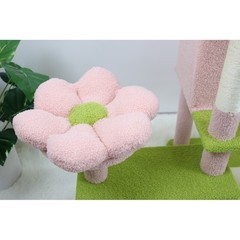 71 Inch Flower Cat Tree with Large Condo Removable Flower Cushion and Hammock