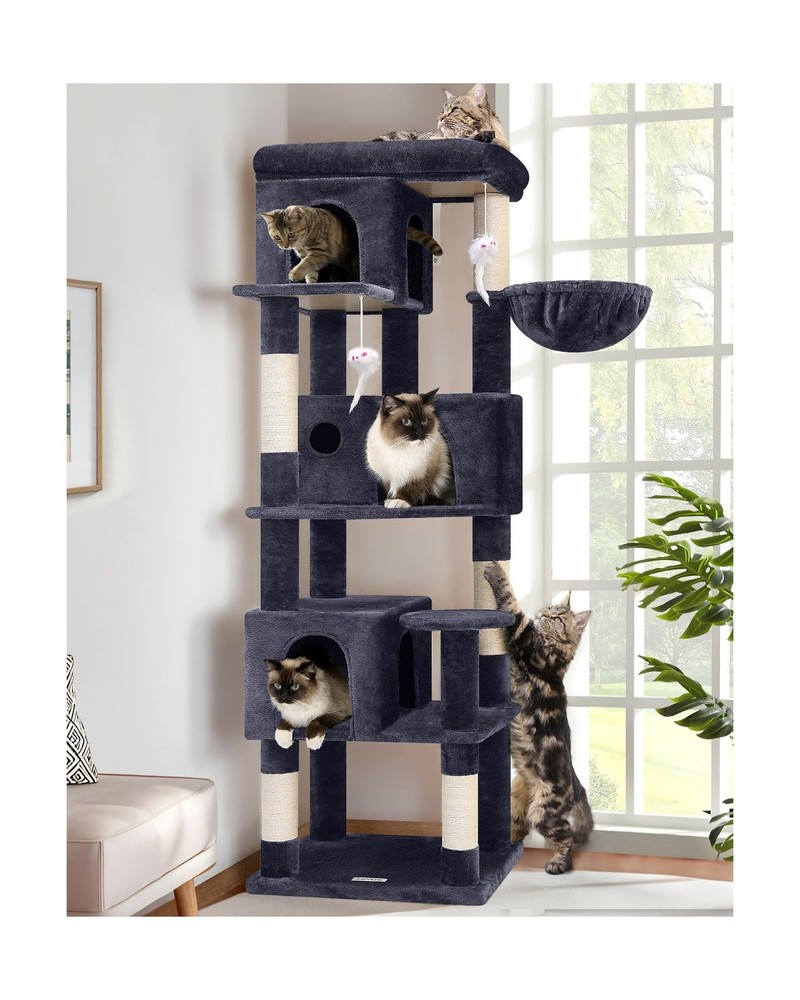 Globlazer Corner Cat Tree 66 inch Multi-Level Climbing Tower Kitty Condos Cat…