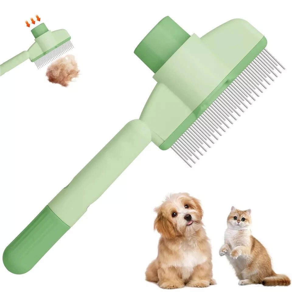 Pet Comb Grooming Brush Zen brush-Hair Remover Dog Cat Comb,Self-Cleaning Brush