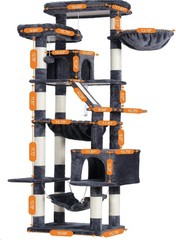 Cat Tree 71-Inch-Tall Tower Indoor Cats W/ 2 Perches 2 Big Condos 2 Hammocks