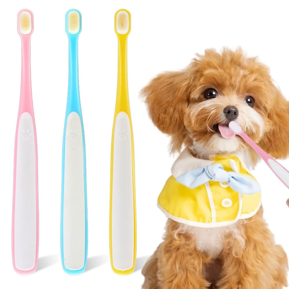 3 Pack Small Dog Toothbrush, Small Breed Cat Toothbrushes for Cat & Puppy, Ut…