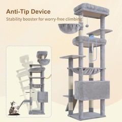 Tall Cat Tree Large Cat 80-inch Multi-Level Cat Tower Indoor Cats W/ Large US